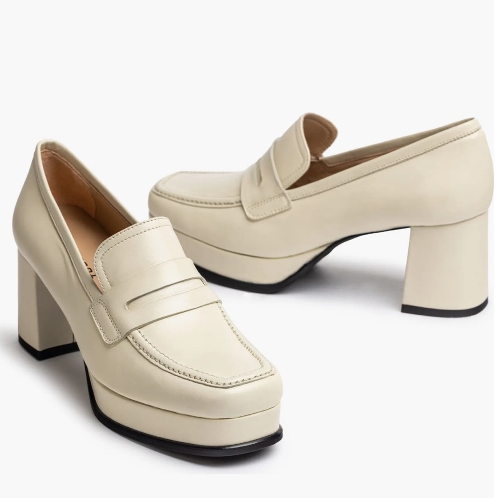 John Josef Belen Penny Loafer Leather Pump Sz 9.5 Made in Spain Retail 238 new